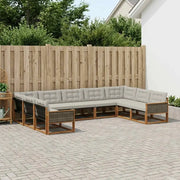 Set di divani da esterno 9 pcs Naturale e Grigio Chiaro 3381675