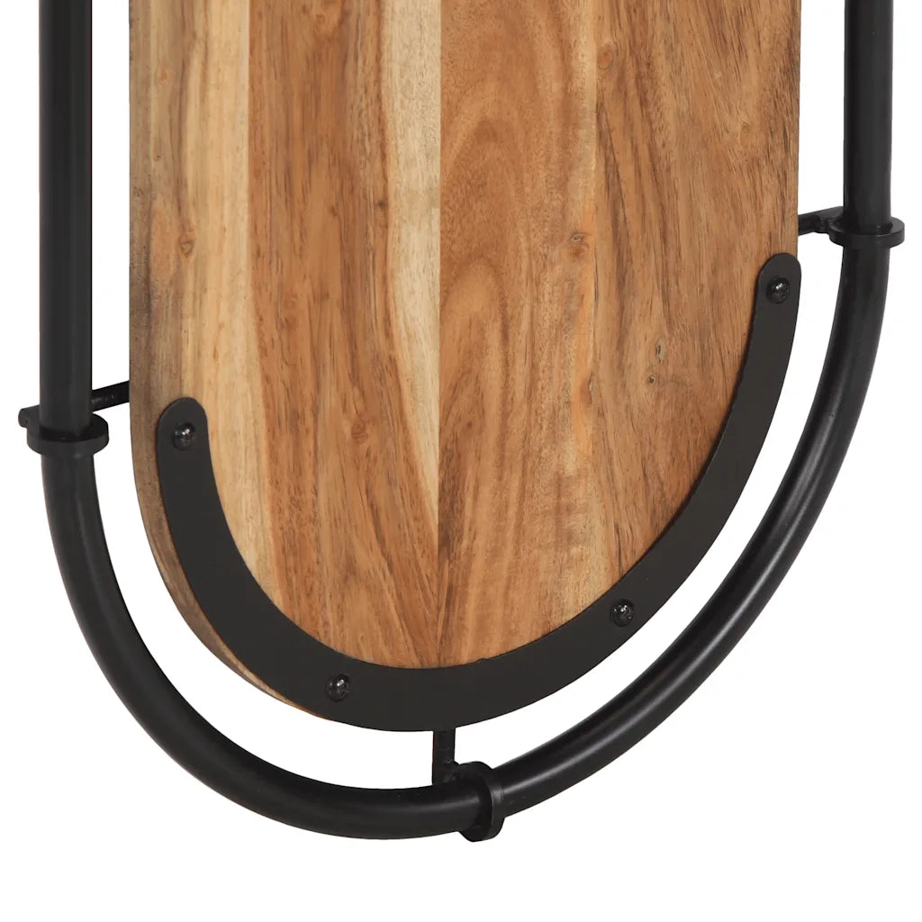 Appendiabiti da Parete con 4 Ganci 2pz Legno Massello Acacia 4013504