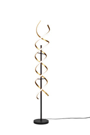 Piantana LED spirale, metallo, ottone e nero, H 150 cm, Sequence
