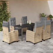 Set Pranzo da Giardino 7 pz con Cuscini Beige Misto Polyrattan 3213027