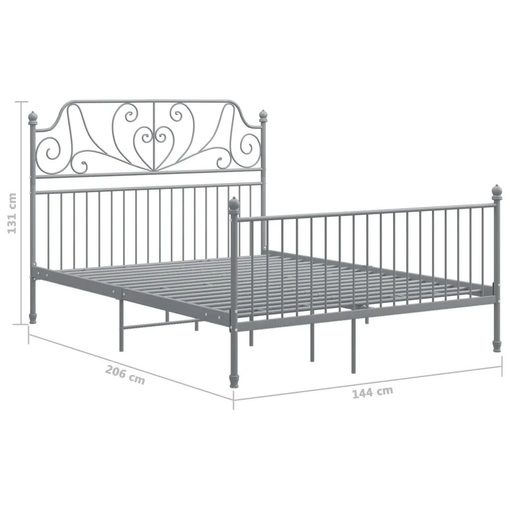 Giroletto senza Materasso Grigio in Metallo 140x200 cm 324852