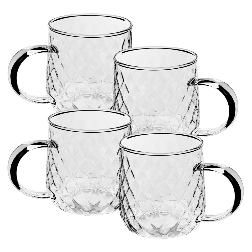 Set di 4 bicchieri da tè KADAX con manico per caffè, 350 ml.