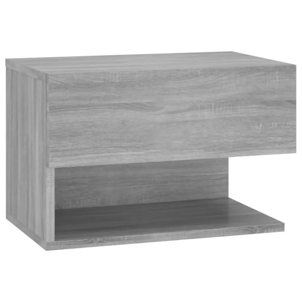 Set di 2 Comodini | Armadio da Notte | Mobiletto da notte a Muro Grigio Sonoma