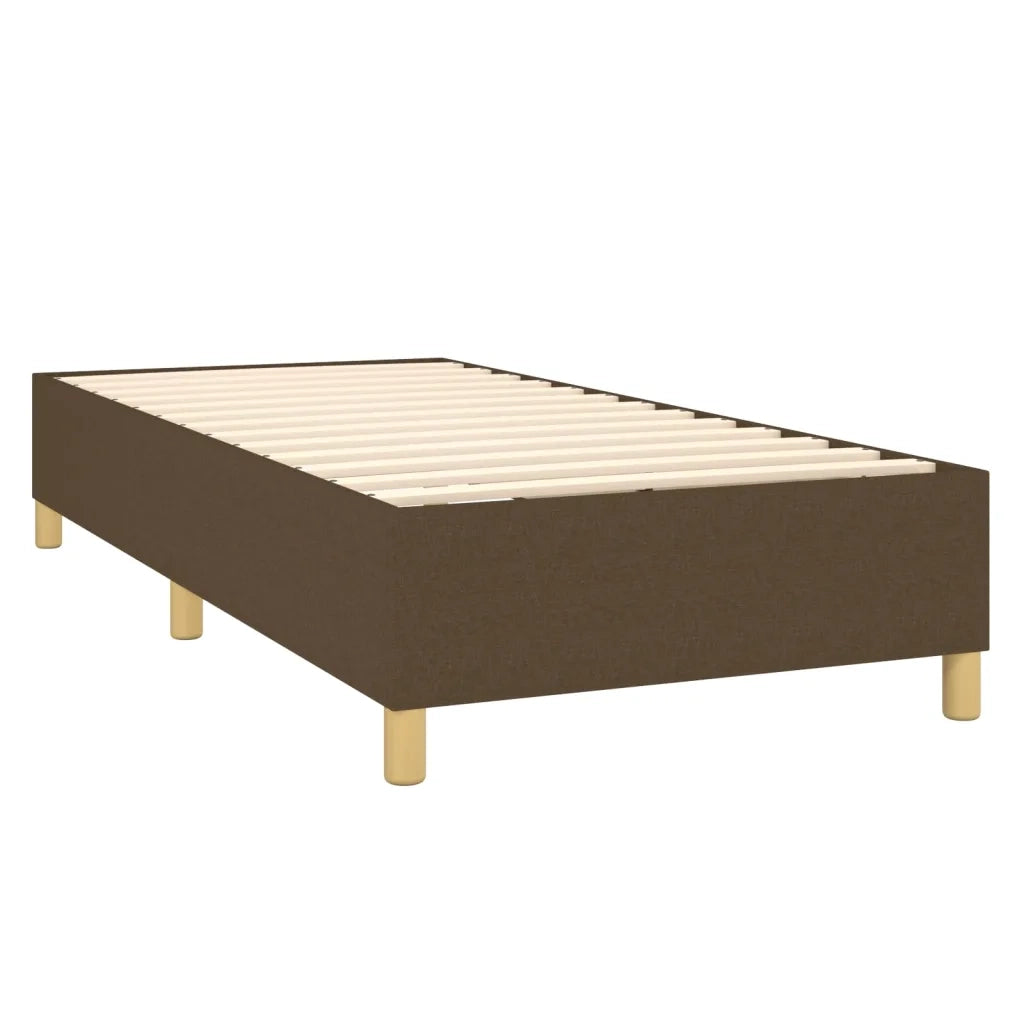 Letto a Molle Materasso e LED Marrone Scuro 120x200 cm Tessuto