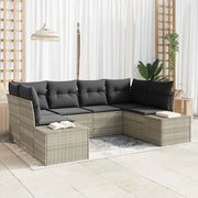 Set Divano da Giardino 6 pcs Grigio chiaro polyrattan