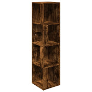 Mobile angolare moderno contenitore compatto 33 x 33 x 132 cm legno composito finitura rovere affumicato 02_0048262