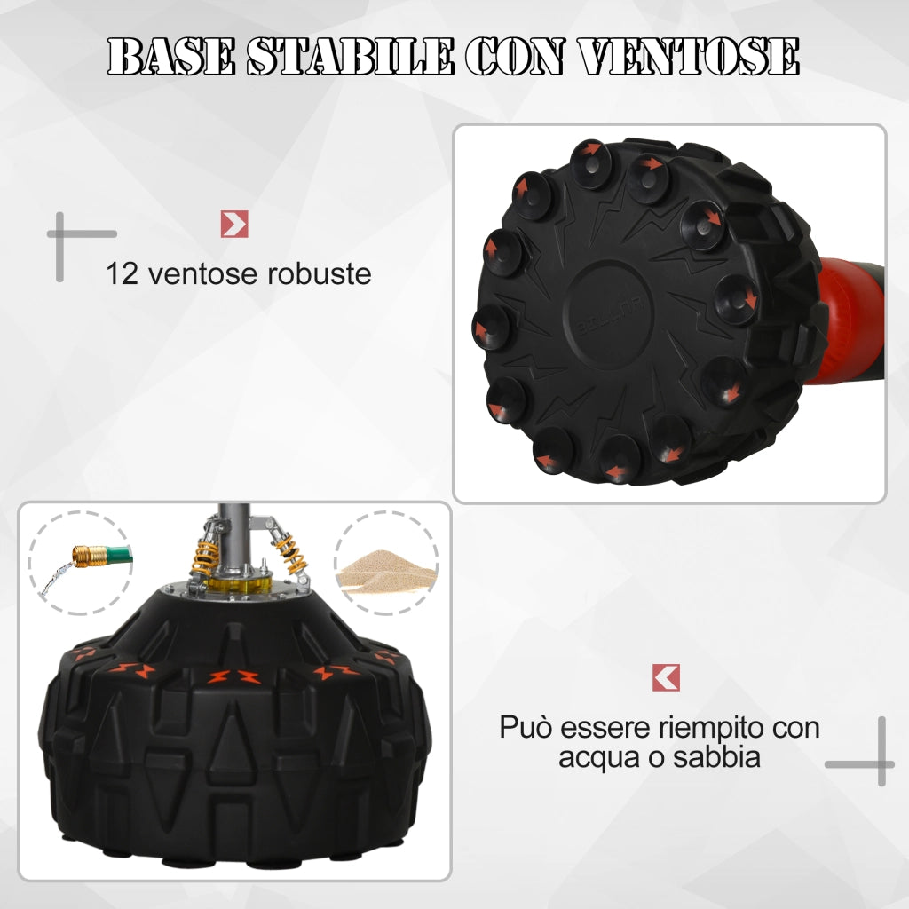 Sacco da Boxe da Terra 180 cm con Ventose ¨C Zephmum ¨C Nero e Rosso