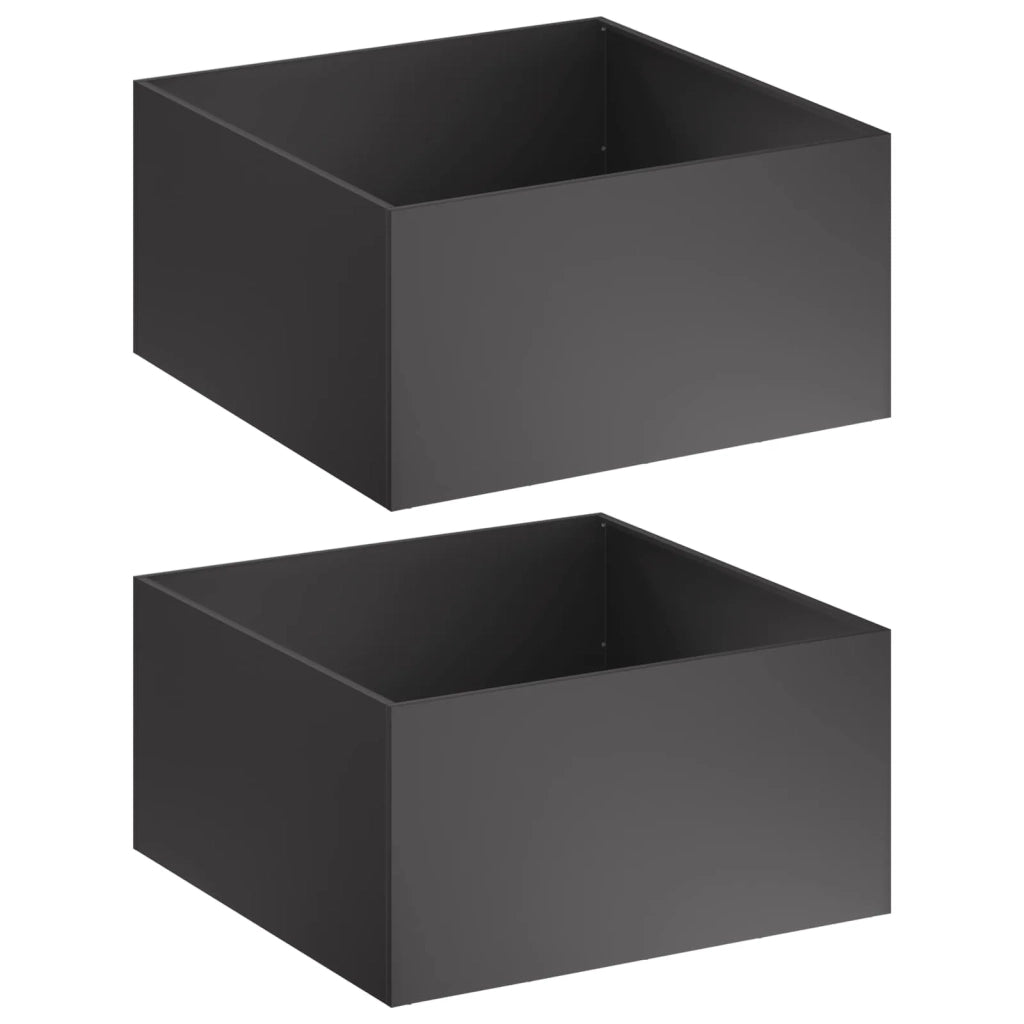 Vaso da giardino 2 pz Nero 80 x 80 x 40 cm 8005107