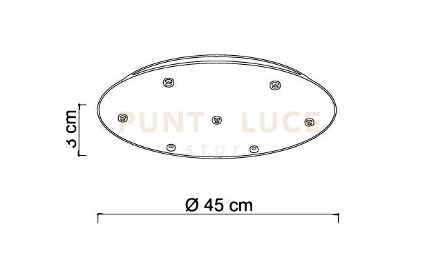 BASE-7L OS LED Base tonda led integrato d.45cm ottone spazzolato