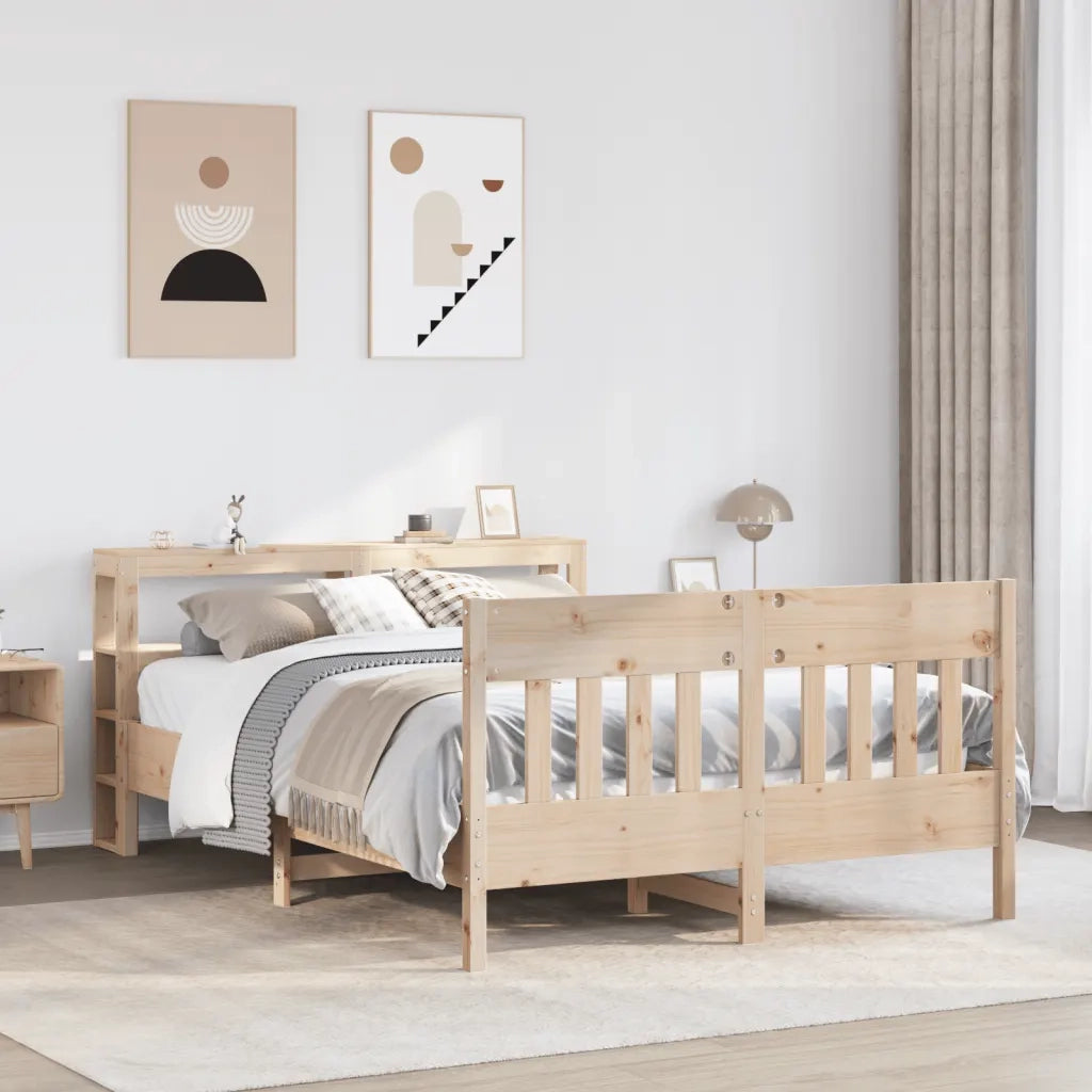 Letto senza Materasso-Struttura Letto 140x200 cm in Legno Massello di Pino 445014
