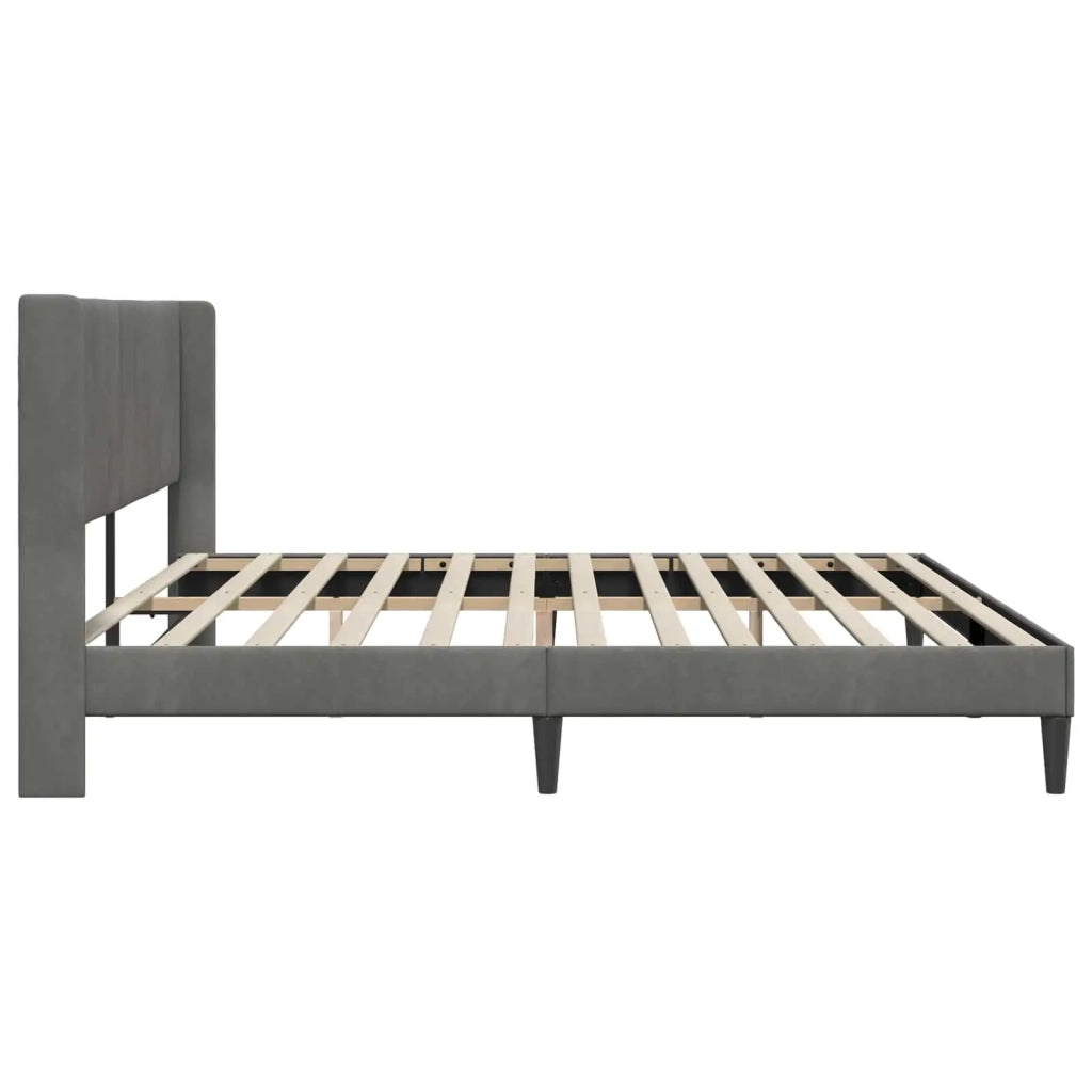 Struttura del letto-Giroletto Grigio Scuro 200 x 200 cm Velluto 248832