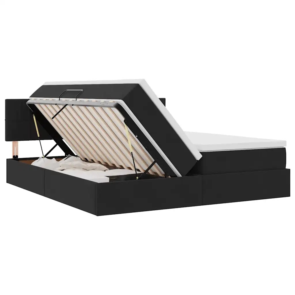 Letto con Contenitore con materasso Nero 100 x 200 cm