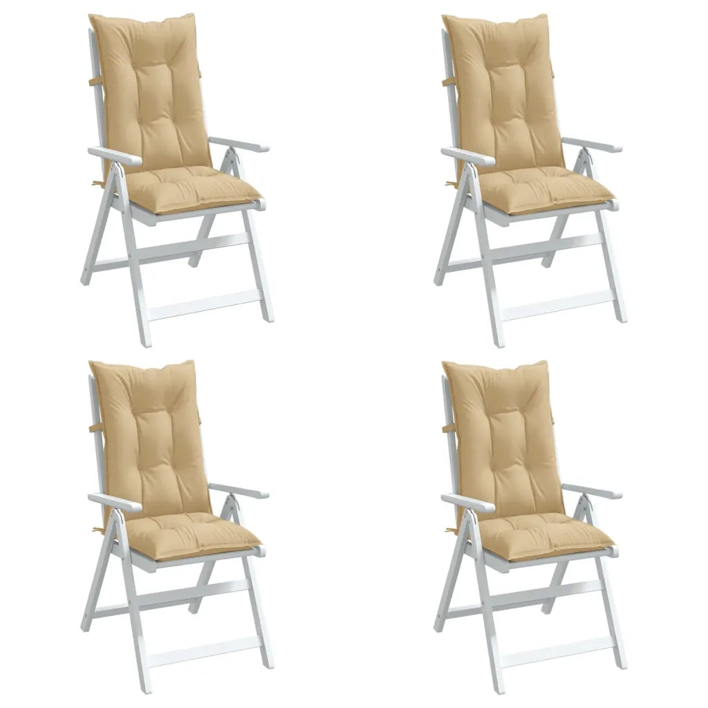 Cuscini Sedia Schiena Alta 4 Beige Mélange 120x50x7 Tessuto 4002356