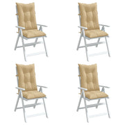 Cuscini Sedia Schiena Alta 4 Beige Mélange 120x50x7 Tessuto 4002356
