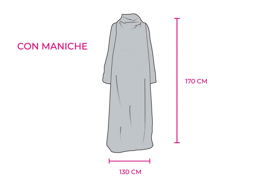 Plaid In Pile Coperta Con Maniche Da Divano Inverno Caldo Modello Carol - Carol - Crema