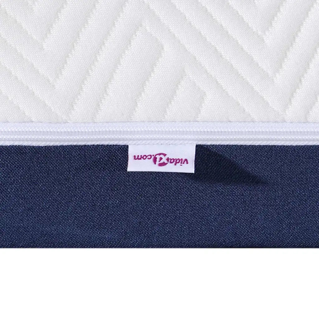 Materasso Bianco e Blu 90 x 200 cm Tessuto Jacquard 4106338