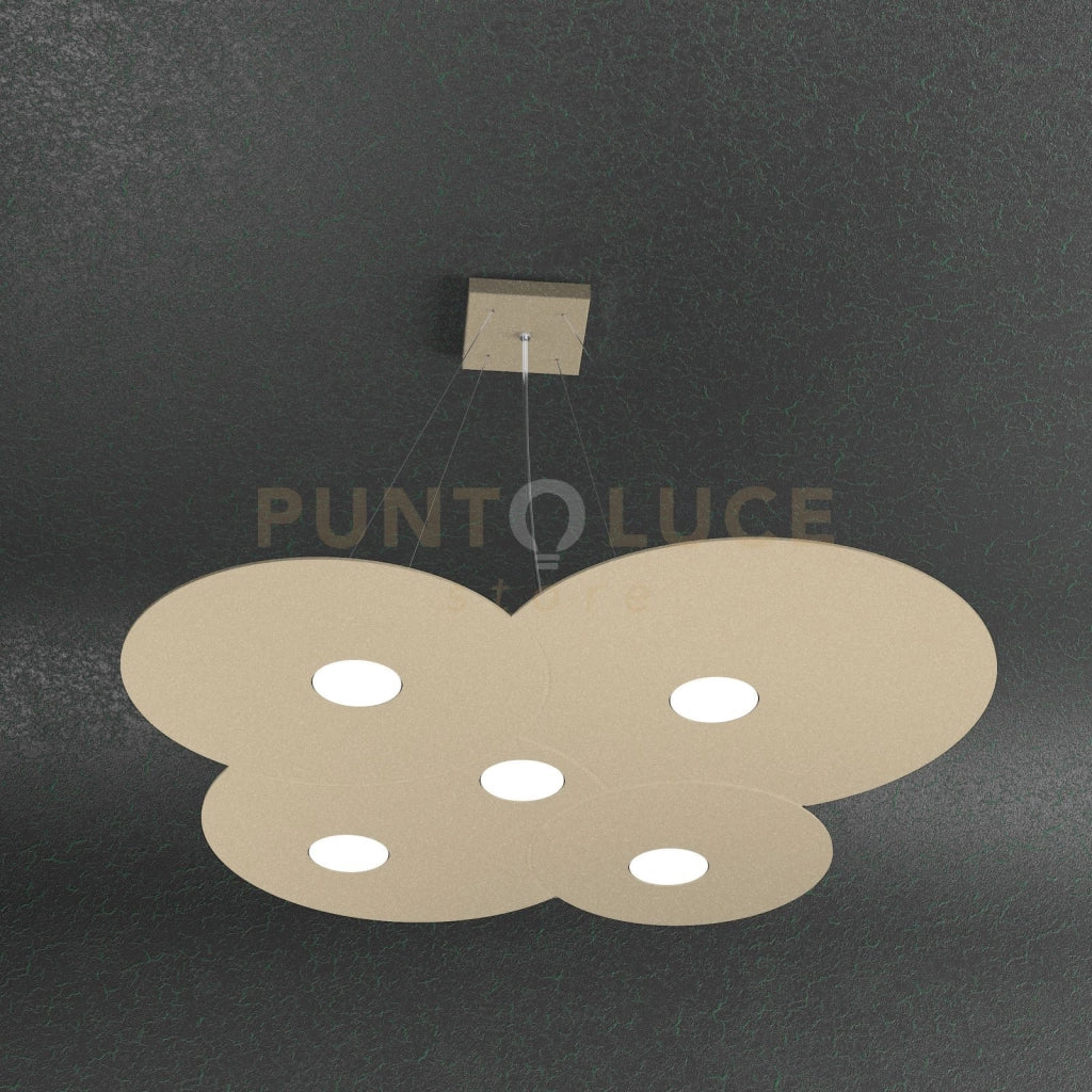 CLOUD SOSPENSIONE 5+2 LUCI BIEMISSIONE SABBIA 1128-S5+2-SA