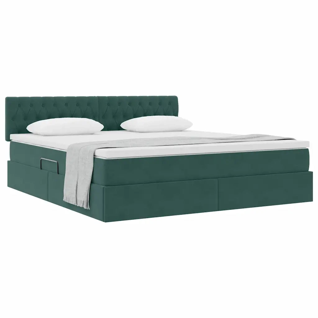 Letto con Contenitore Verde Scuro 180 x 200 cm Velluto