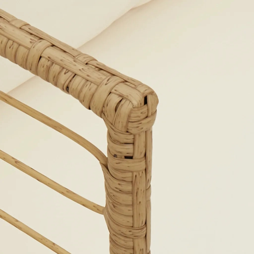 Sedia da Giardino con Cuscini Naturale in Polyrattan 4108260