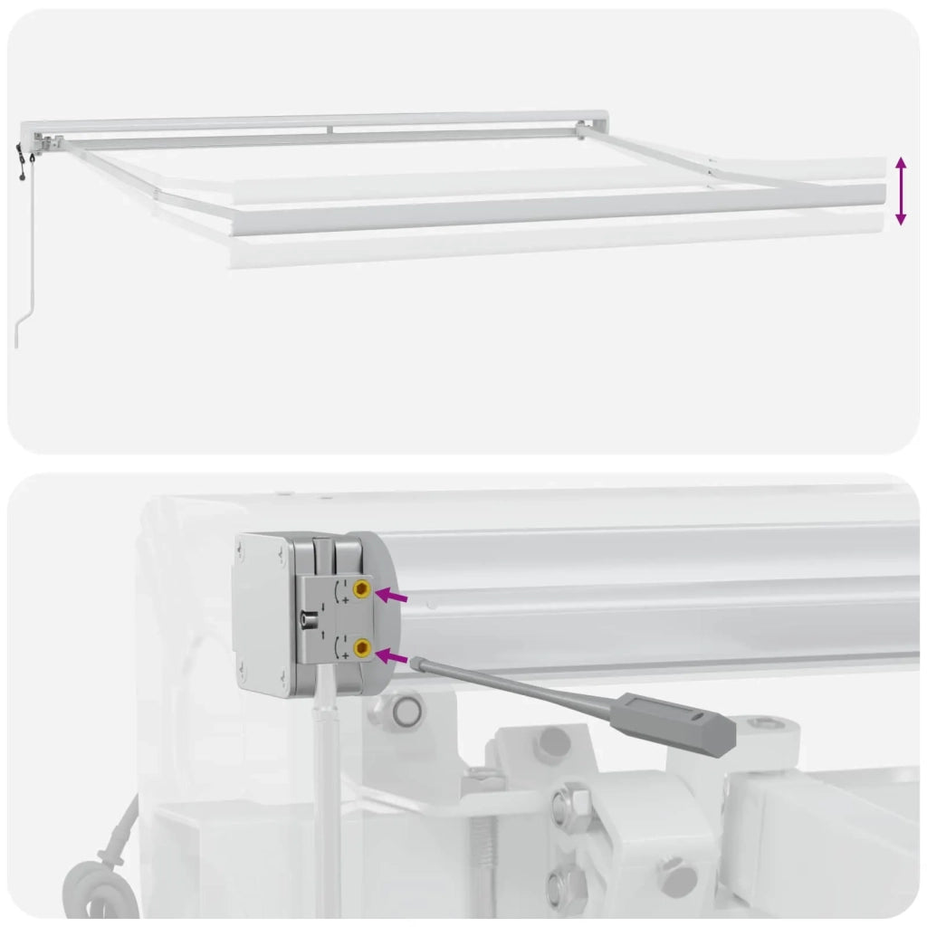 Tenda retrattile Grigio chiaro e bianco 350 x 250 cm 3425985
