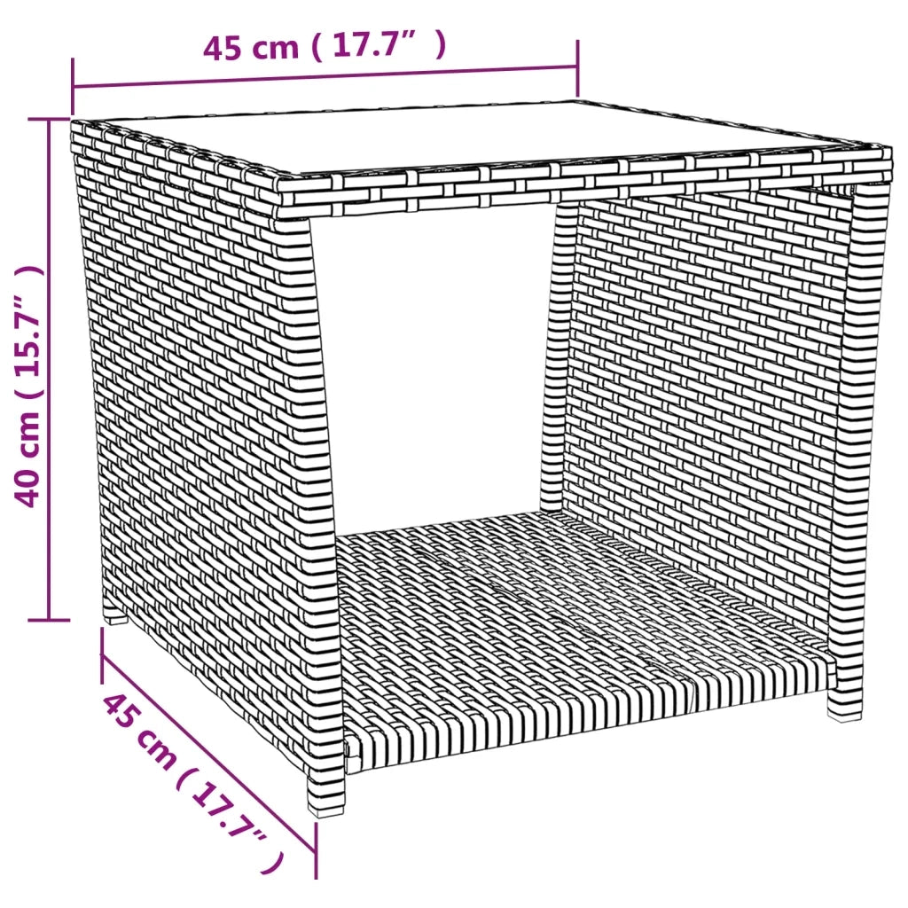 Set Mobili da Giardino 3 pz Nero Polyrattan e Acciaio 3157660