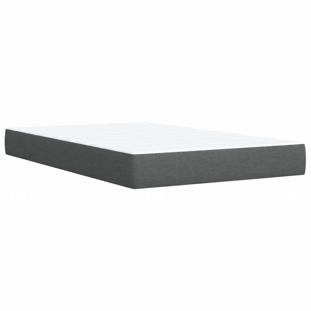 Letto Box Spring LED con Materasso Grigio Scuro 120 x 200 cm 3455578