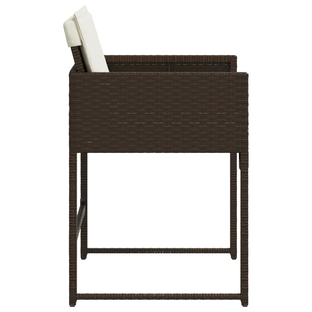 Sedie da Giardino con Cuscini 4 pz Marroni in Polyrattan 4007478