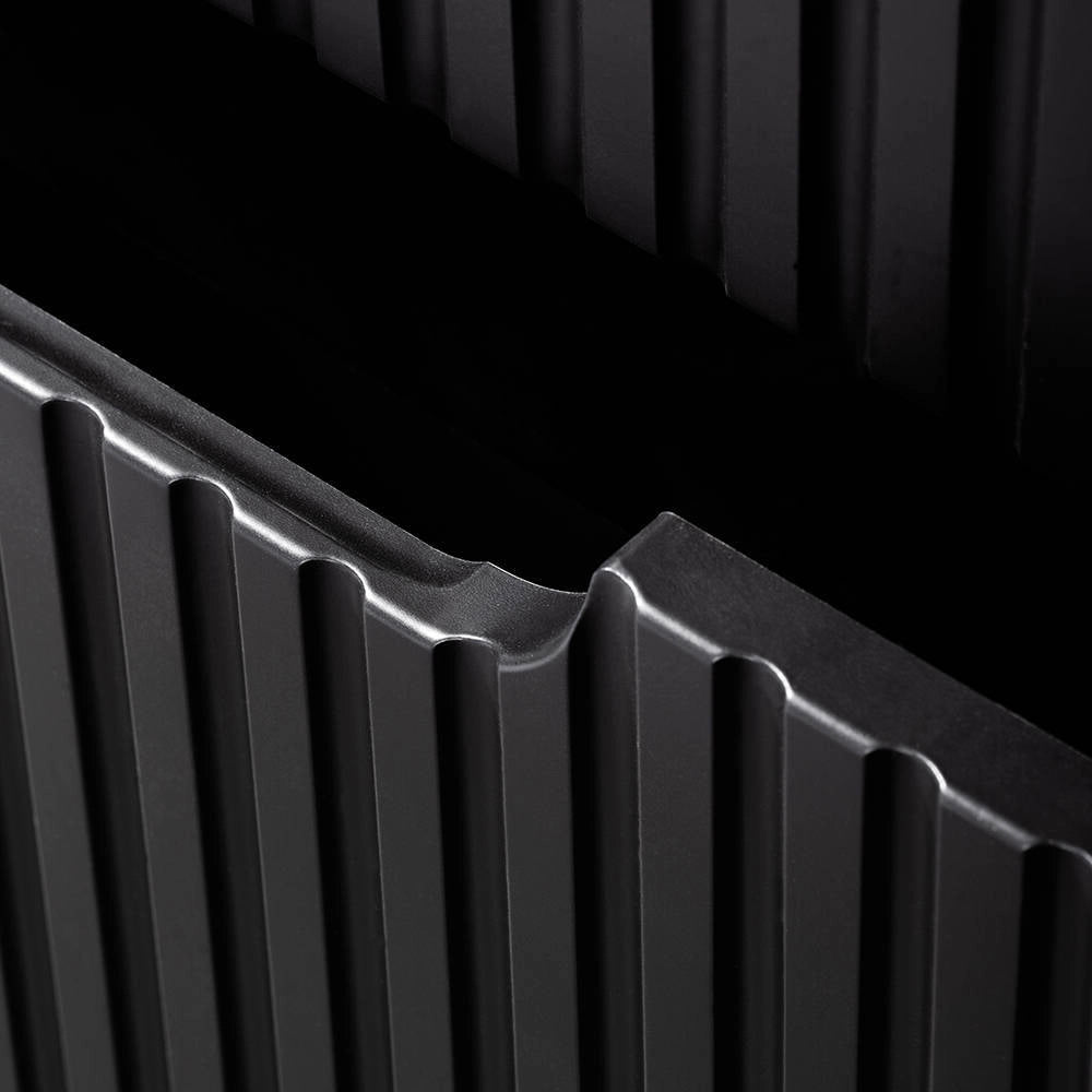 Mobile Sottolavabo da Parete NEWPORT con 2 Cassetti e Armadietto 100 x 60 x 40 cm - Nero / Effetto Rovere [en.casa]