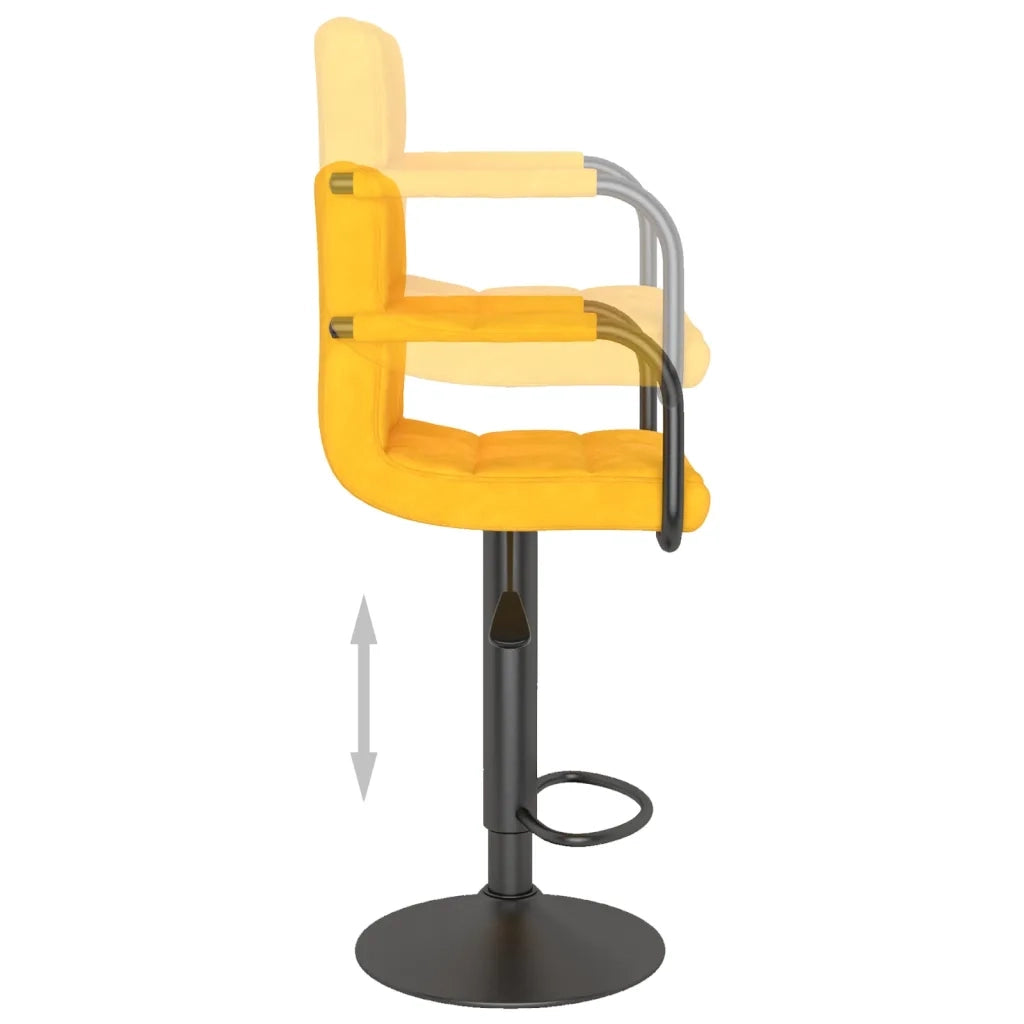 Sgabelli da Bar 2 pz Giallo Senape in Velluto