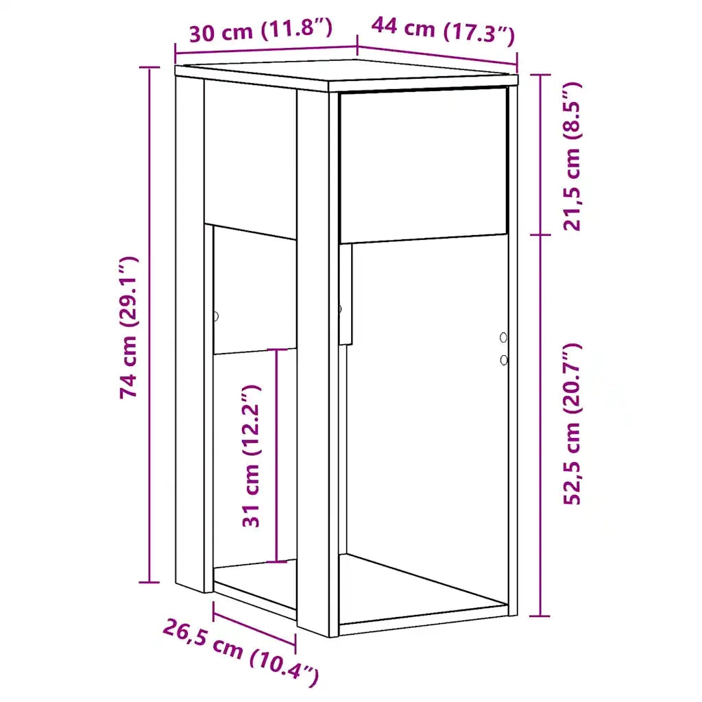 Supporto a Torre per Computer con Cassetto Grigio 30x44x74 cm 858736