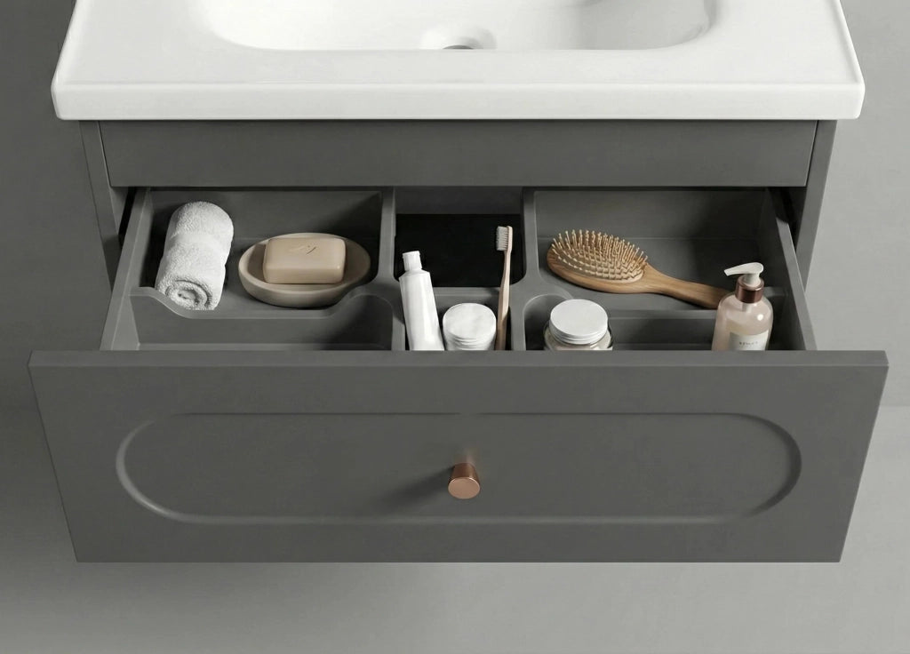 Set Di Mobili Da Bagno Con Lavabo River 60cm Grey