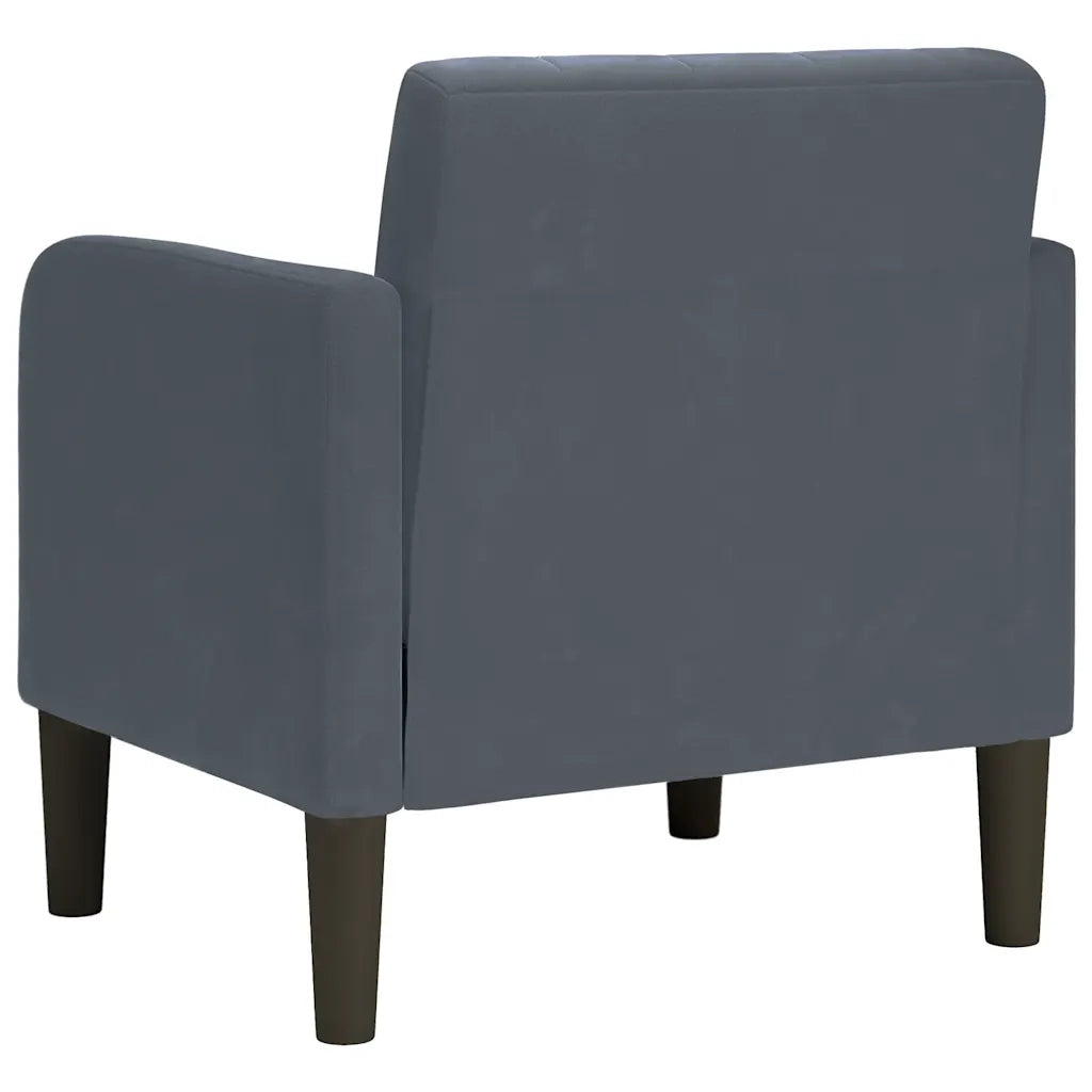 Divano Sedia con Braccioli-Poltrona-Sofa Relax Grigio Scuro 54 cm in Velluto