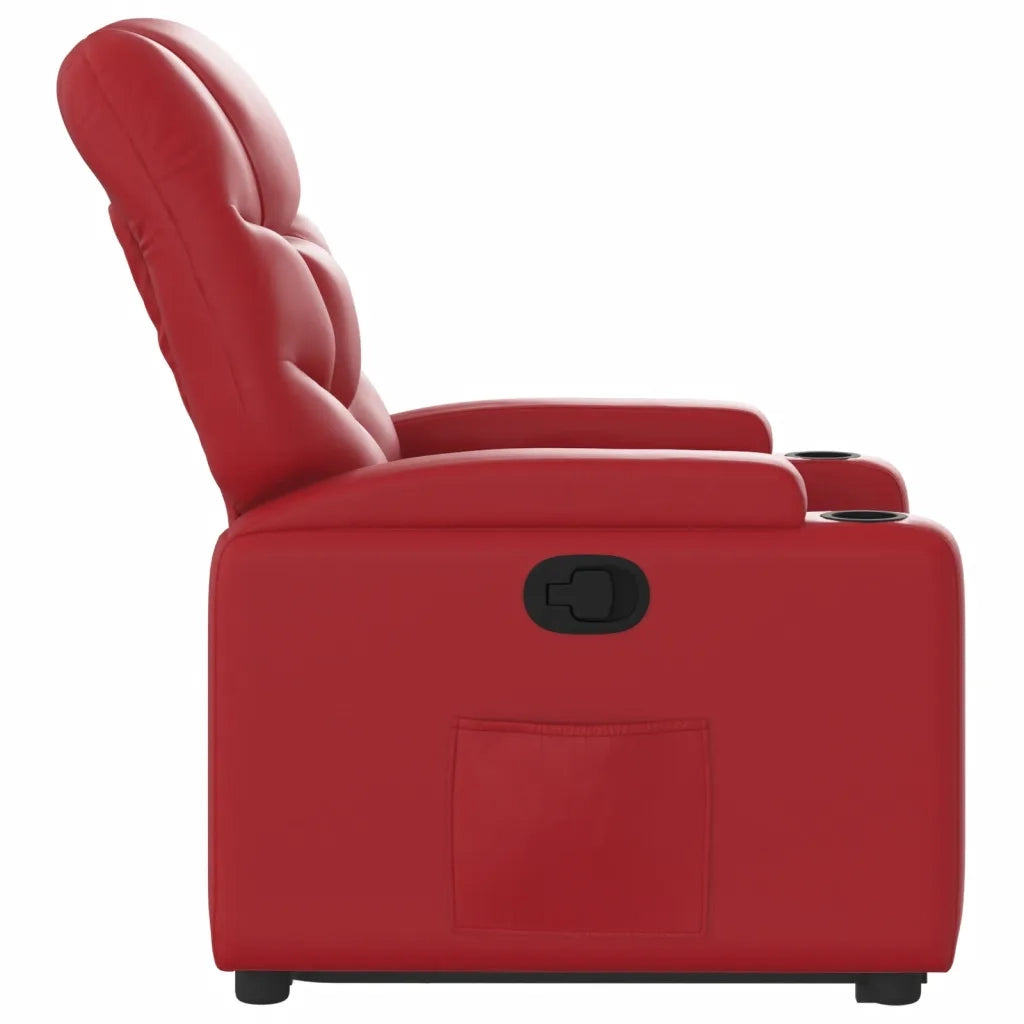 Poltrona Alzapersona Reclinabile Rosso in Similpelle 3204663