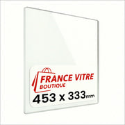 453 x 333 x 4 mm - Vetro per stufa a legna - vetro camino di ricambio - vetro per caminetto resistente al fuoco - France Vitre