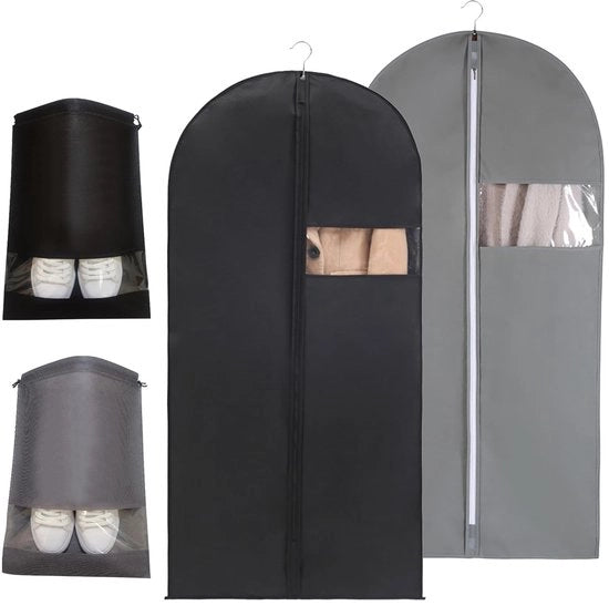 Capiente Contenitore di Stoccaggio per Abiti - Copertura Aria Permettente per Abito - Organizzatore di Cestelli per Giacca/Camicia - Borse di Stoccaggio con Cerniera - 2 Pezzi - Adatto per la Conservazione - Contenitore di Abiti