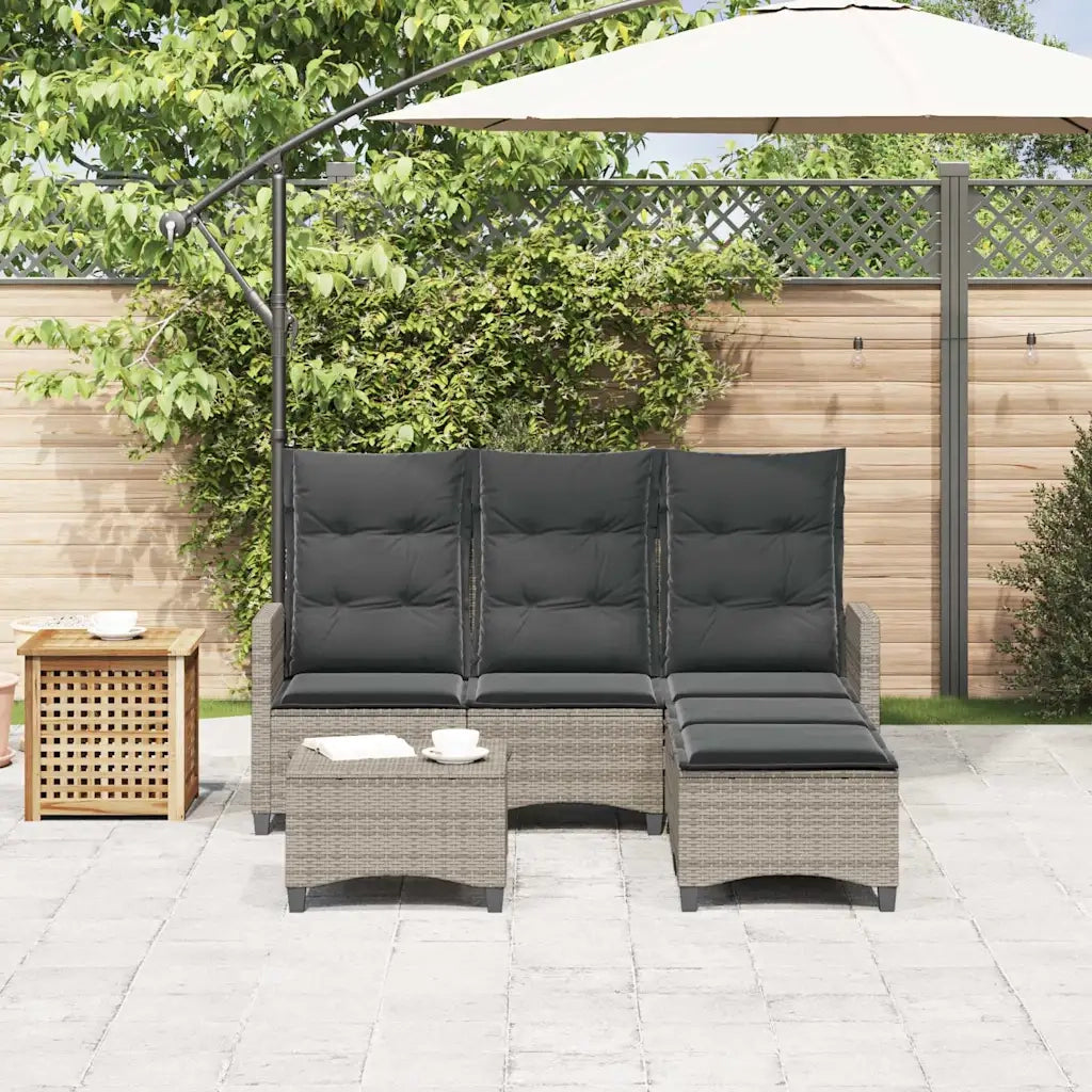 Set Divani da Giardino 3 pz con Cuscini a L Grigio Polyrattan 3328640