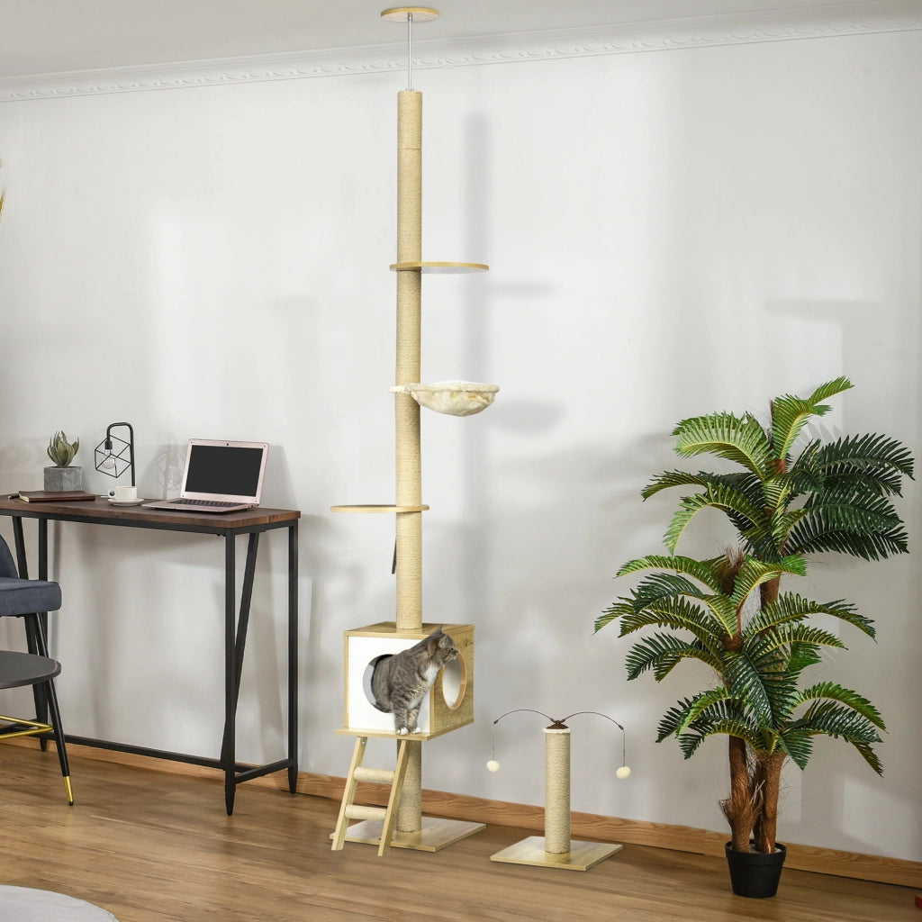Albero per Gatti ¨C Minimal ¨C Beige 40x40x225-285 cm