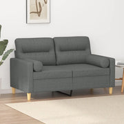Divano a 2 Posti con Cuscini-Sofa 2 Posti con Cuscini Grigio Scuro 120 cm in Tessuto 515433