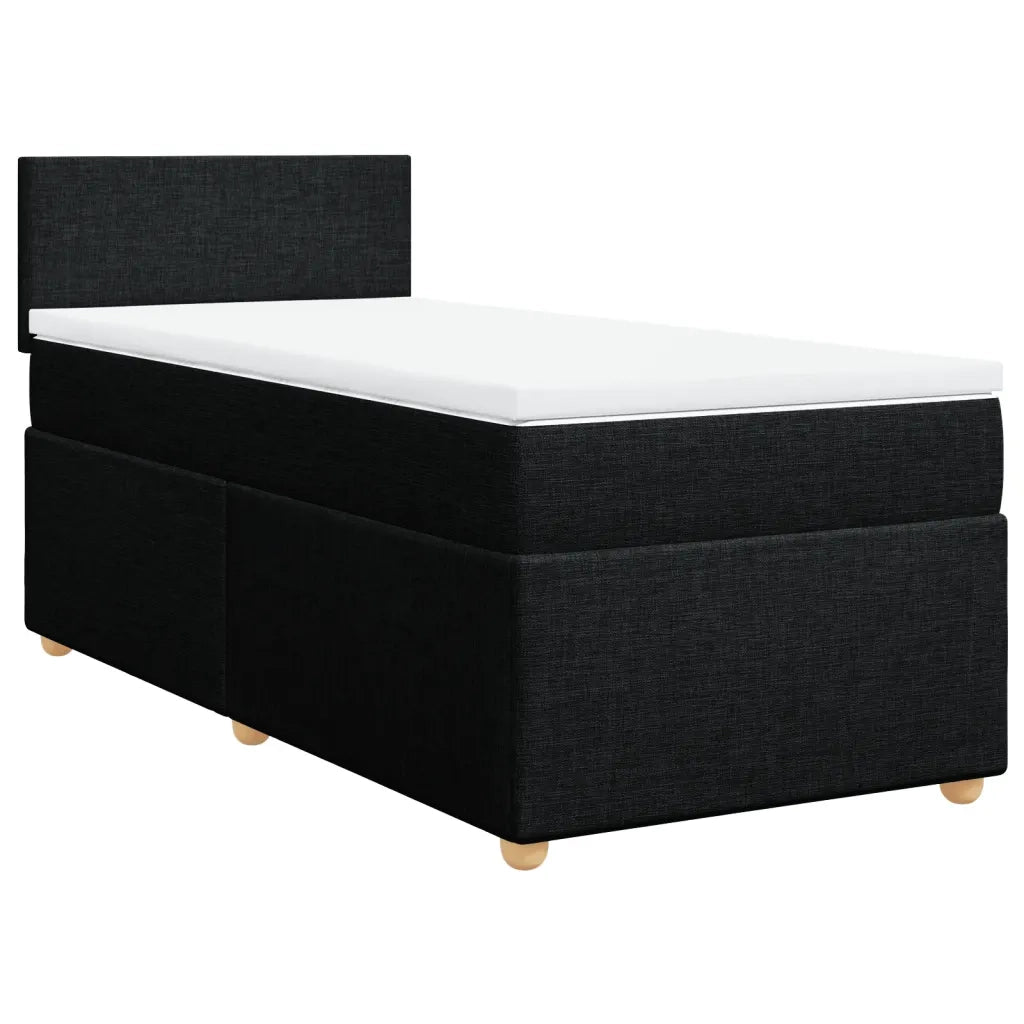 Letto a Molle con Materasso Nero Singolo in Tessuto 3286857