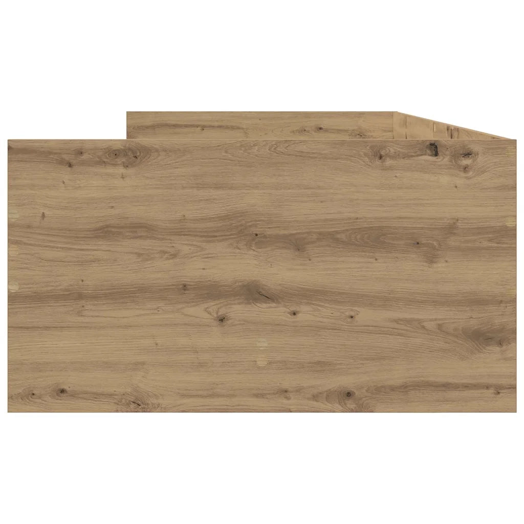 Struttura del letto con cassetto-Giroletto con contenitore-Rete del Letto Rovere artigianale 90 x 200 cm 801100