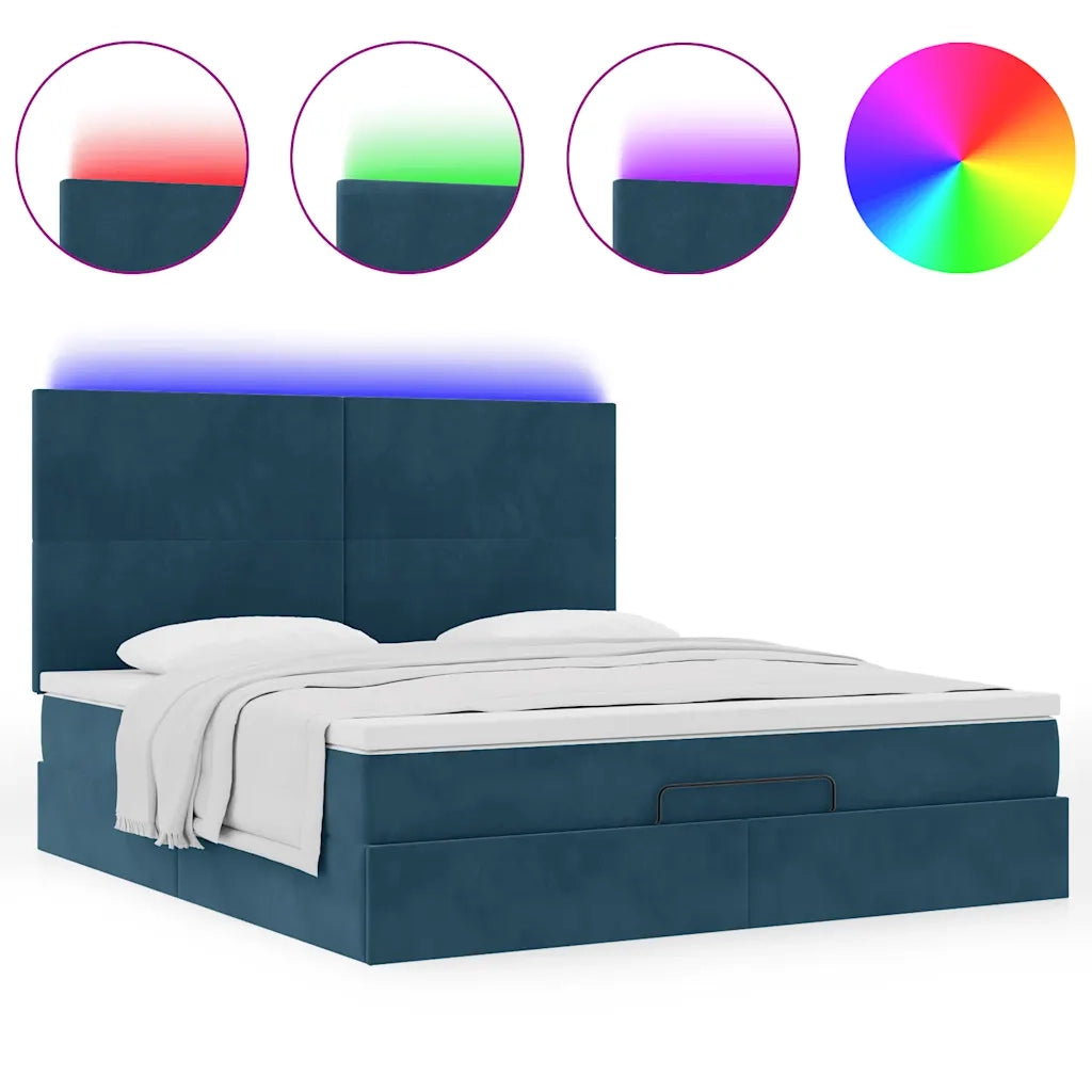 Struttura Letto Pouf con Materassi 160x200 cm Velluto 3314262