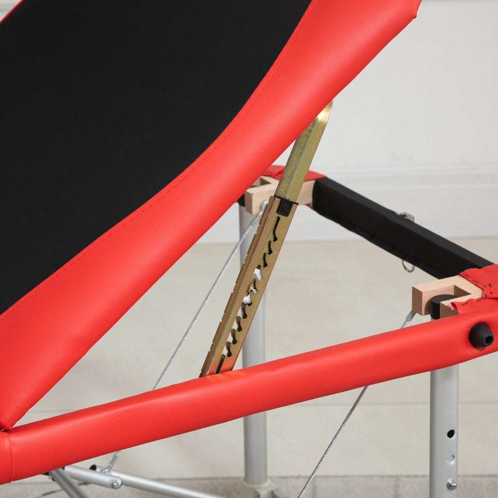 Lettino da Massaggio Pieghevole Regolabile ¨C Minimal ¨C Nero e Rosso 215x81x61-84 cm