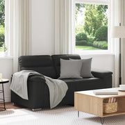 Divano a 2 posti nero 160x81x84 cm in similpelle 4105337