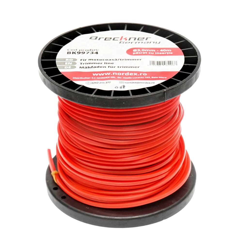 Filo quadrato per decespugliatore, 3 mm x 40 m Breckner Germany