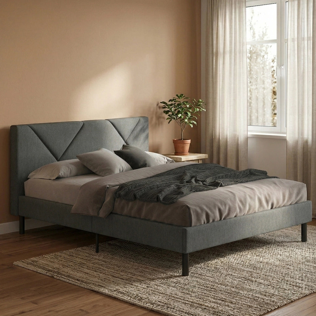 Hemera, Letto Piazza e Mezza Dimensione Materasso 120x190 cm, Grigio