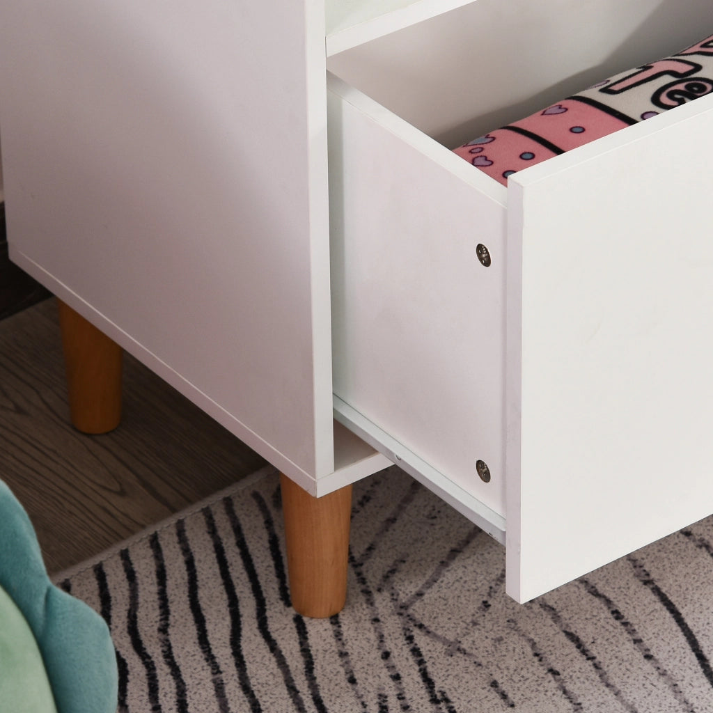 Libreria per Bambini con Cassetto e Ripiani ¨C Minimal ¨C Bianca e Azzurra 50x30x142cm