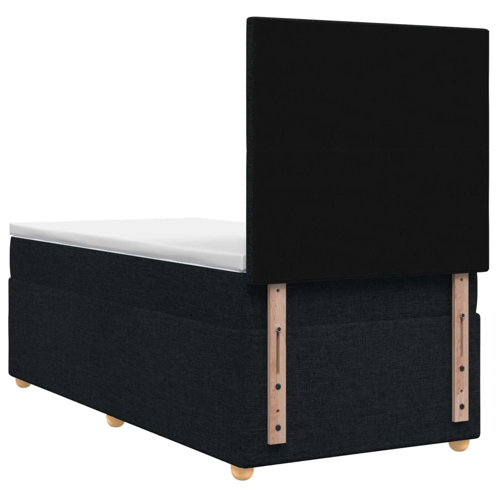 Letto Box Spring LED con Materasso Nero 100 x 200 cm Tessuto 3455792