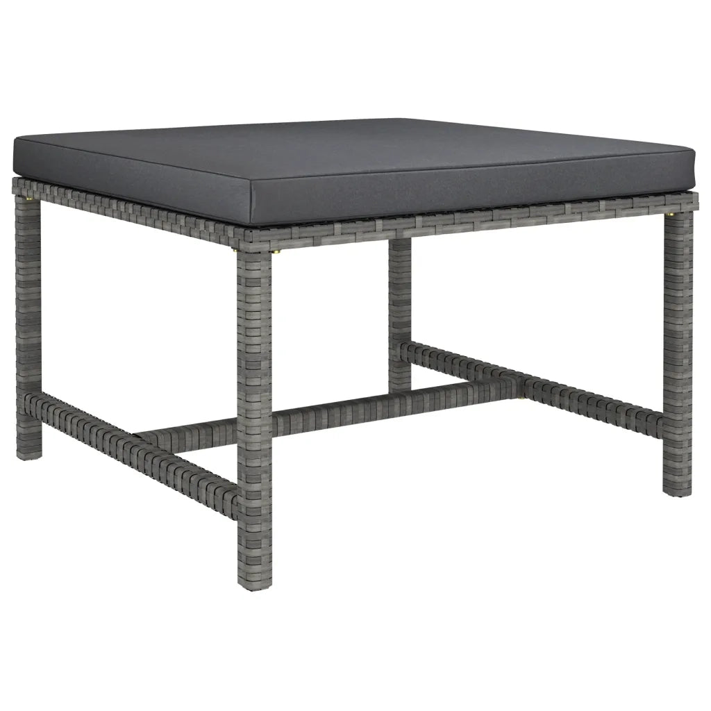 Set Divani da Giardino 3 pz con Cuscini in Polyrattan Grigio 3059751