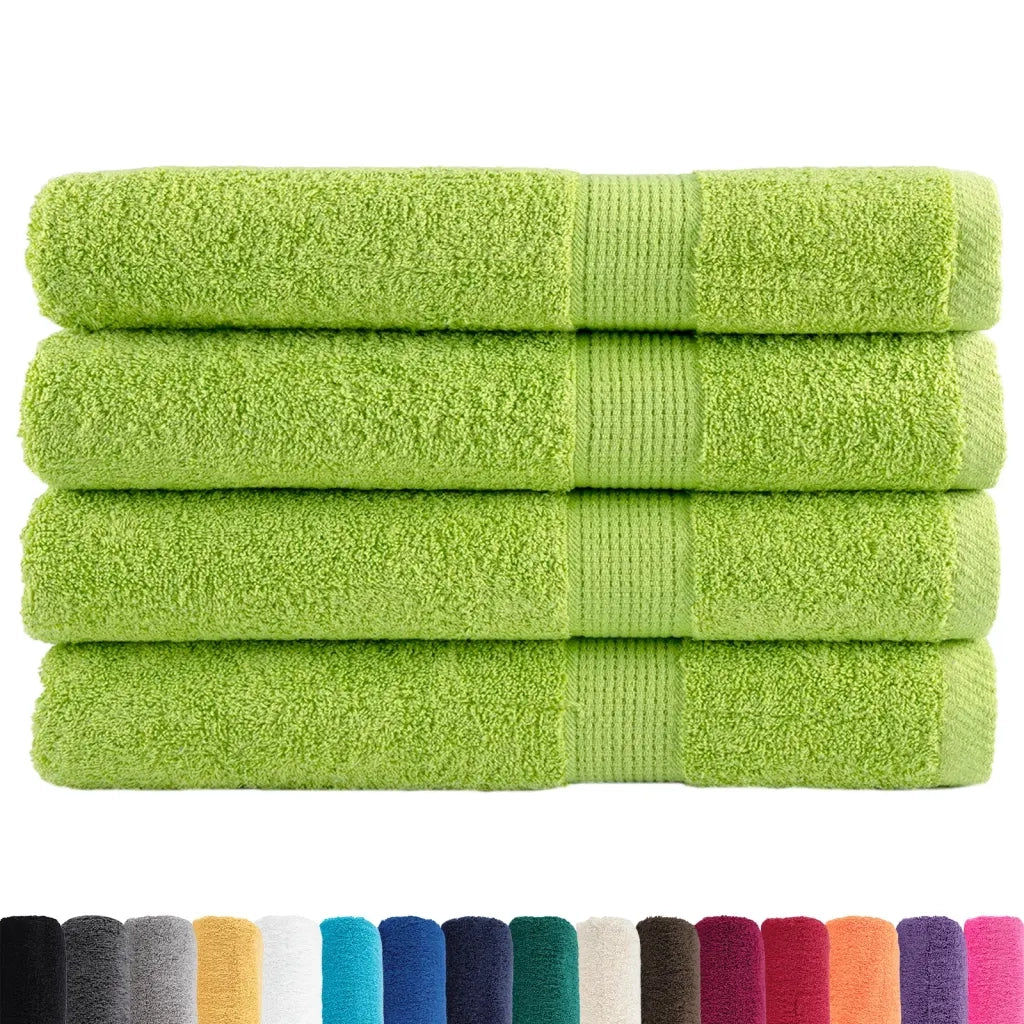 Asciugamani Premium SOLUND 4 pz Verdi 100x200 cm 600 g/mÂ²