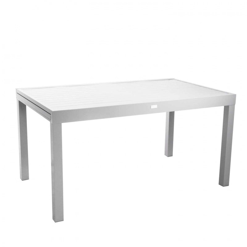 Tavolo alluminio sullivan bianco cm 150/210x90h73